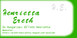 henrietta ereth business card